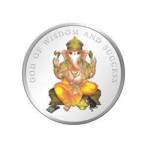 1Oz Ganesh Ji Enameled Coin
